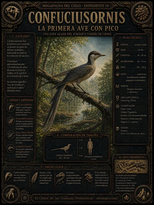Confuciusornis · La Primera Ave con Pico