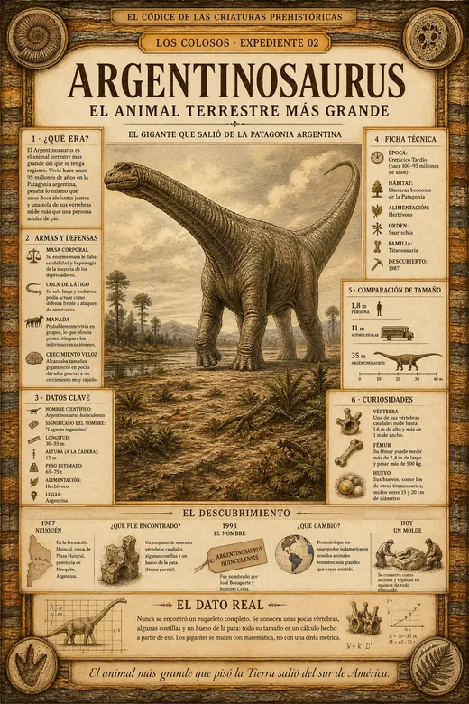 Argentinosaurus · El Animal Terrestre Más Grande