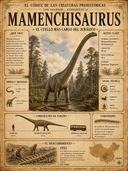 Mamenchisaurus · El Cuello Más Largo del Jurásico
