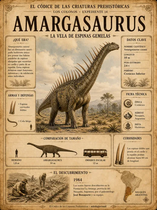 Amargasaurus · La Vela de Espinas Gemelas