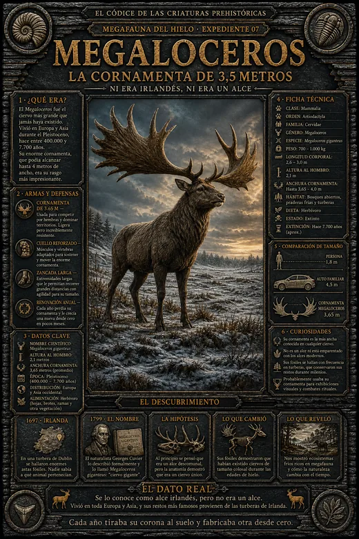 Megaloceros · La Cornamenta de 3,5 Metros
