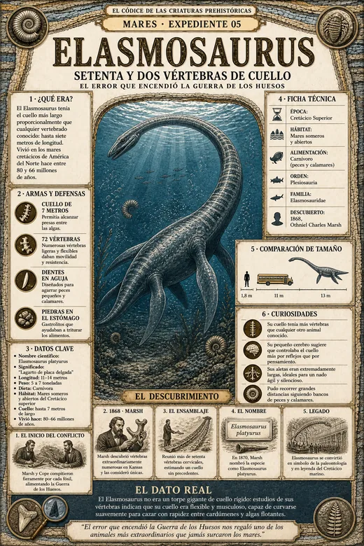 Elasmosaurus · Setenta y Dos Vértebras de Cuello
